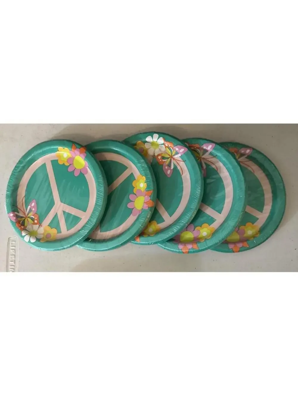 Party Supplies Lot 5 Lrg Plates 5 Sm Plates 3 Napkins Peace Birthday Floral Pink